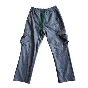 Figs Grey Unisex M Technical Collection Cargo Pants Green Drawstring & Pockets